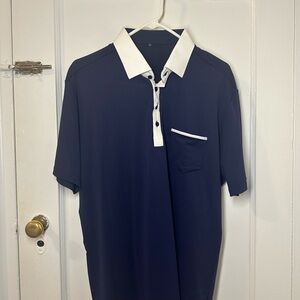 State and Liberty Blue and White Polo Shirt size XL